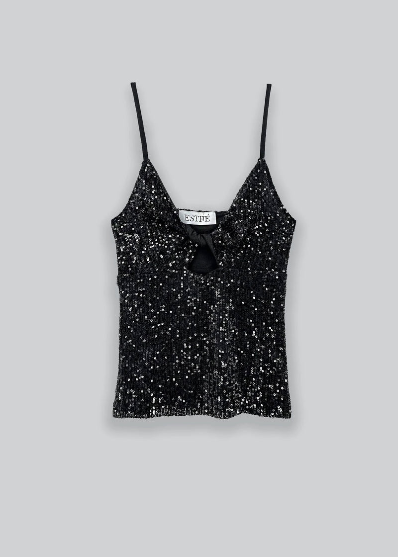 Sequin Twisted Cut-Out Top