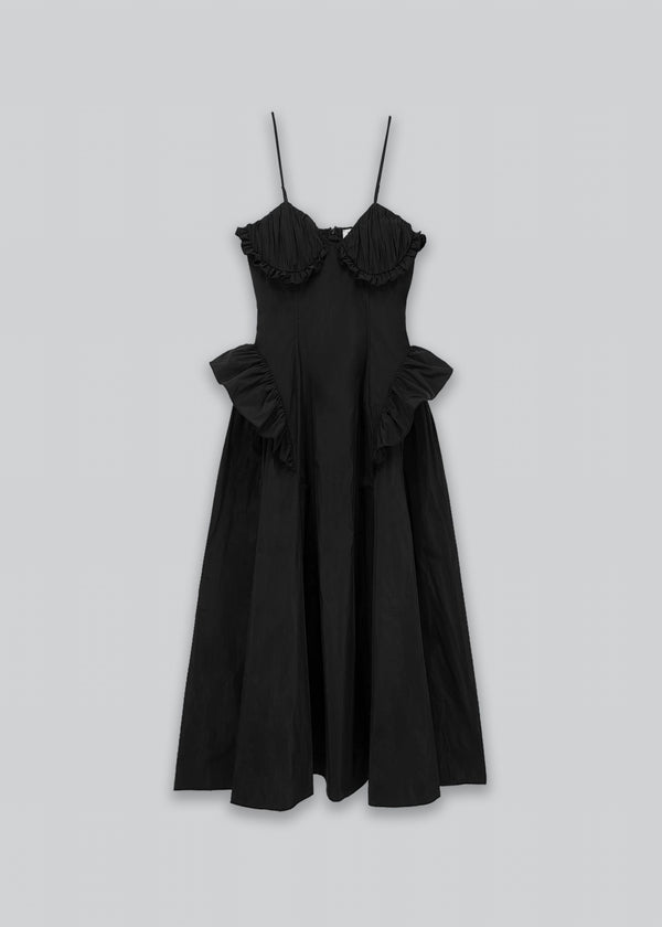 Taffeta Cut-out Slip Dress