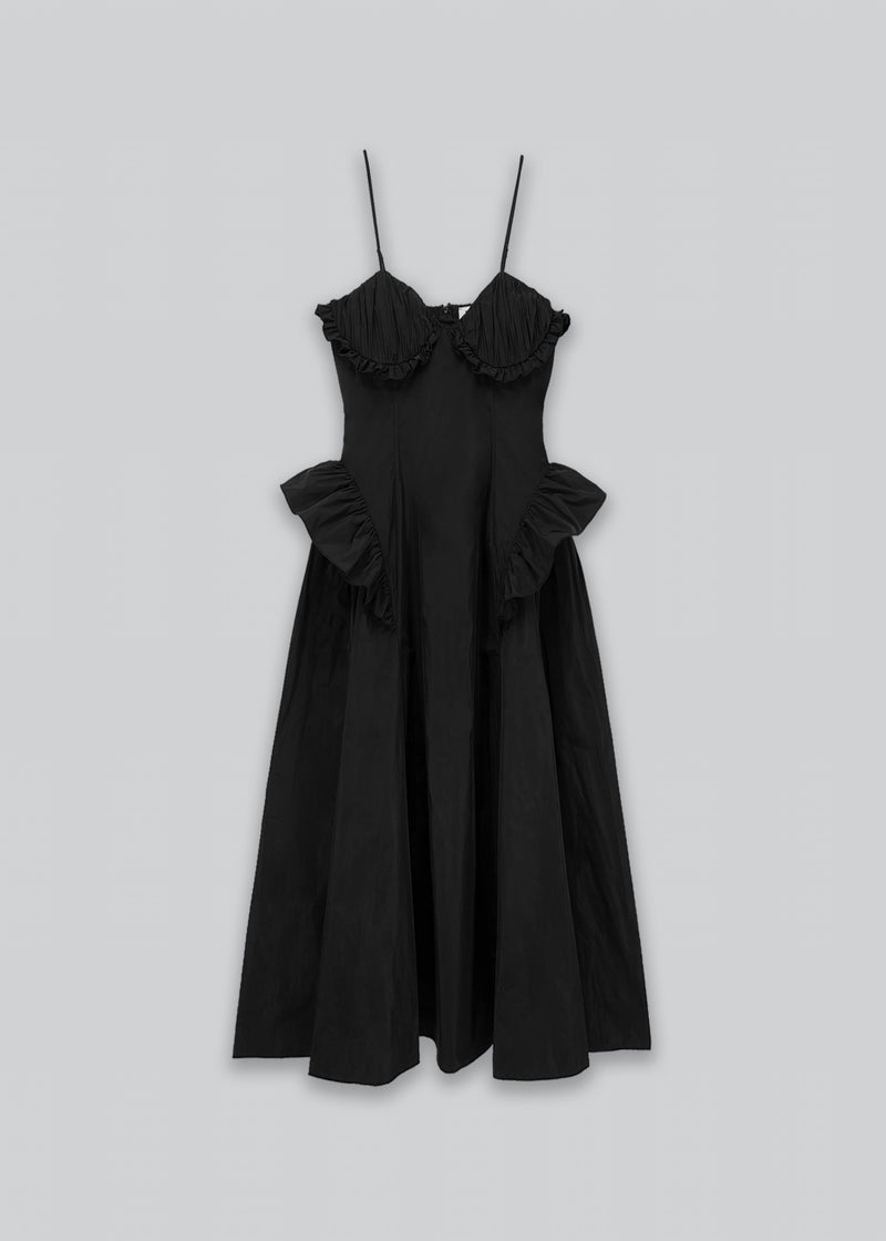 Taffeta Cut-out Slip Dress
