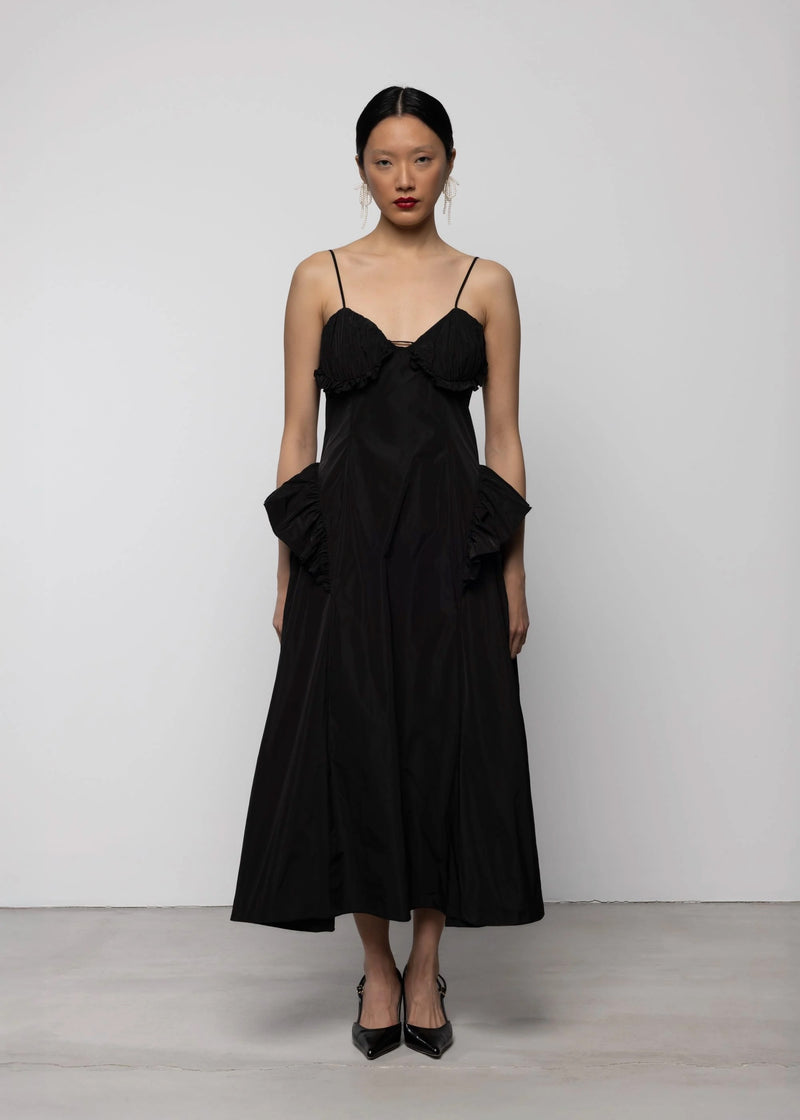 Taffeta Cut-out Slip Dress