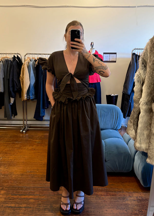 Tie Cotton Bow Maxi Dress
