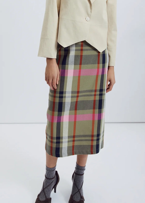 Lizzie Plaid Midi Skirt