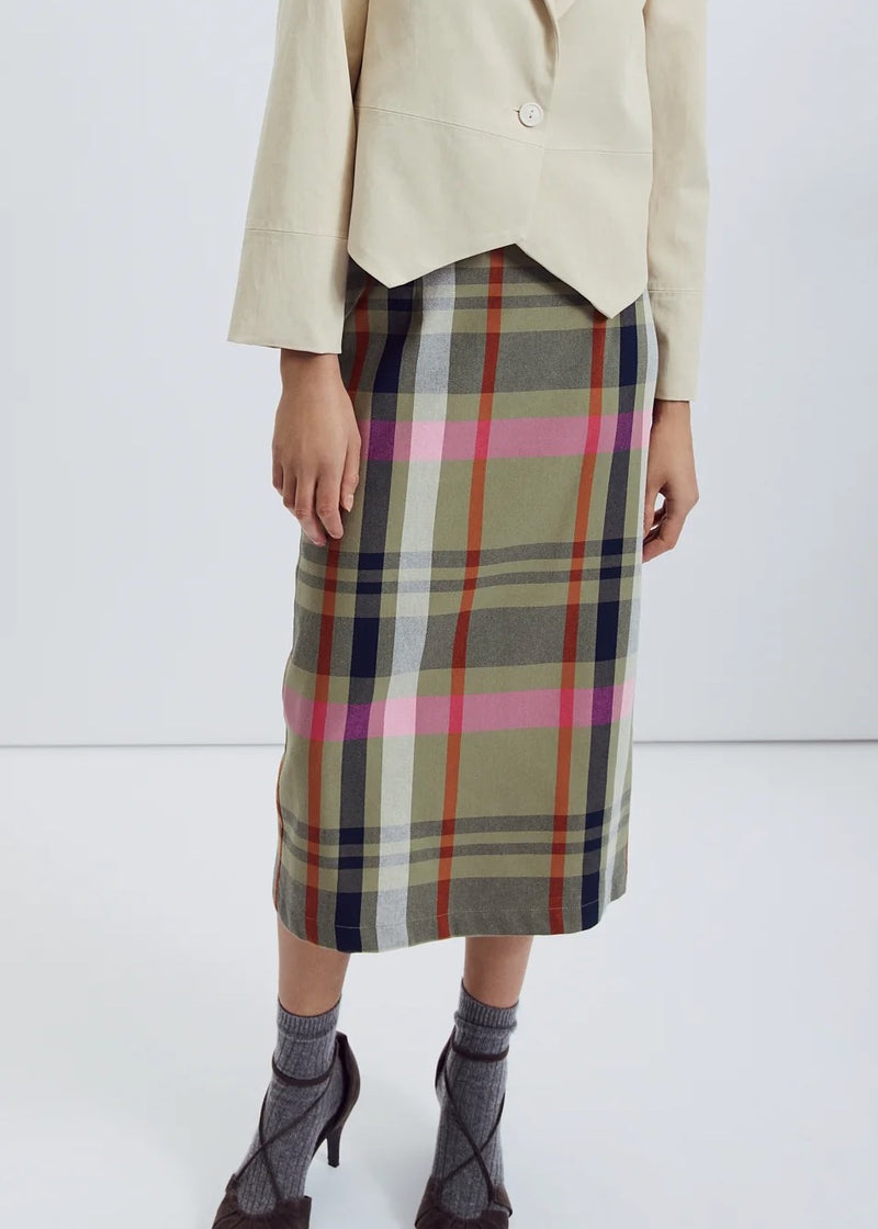 Lizzie Plaid Midi Skirt