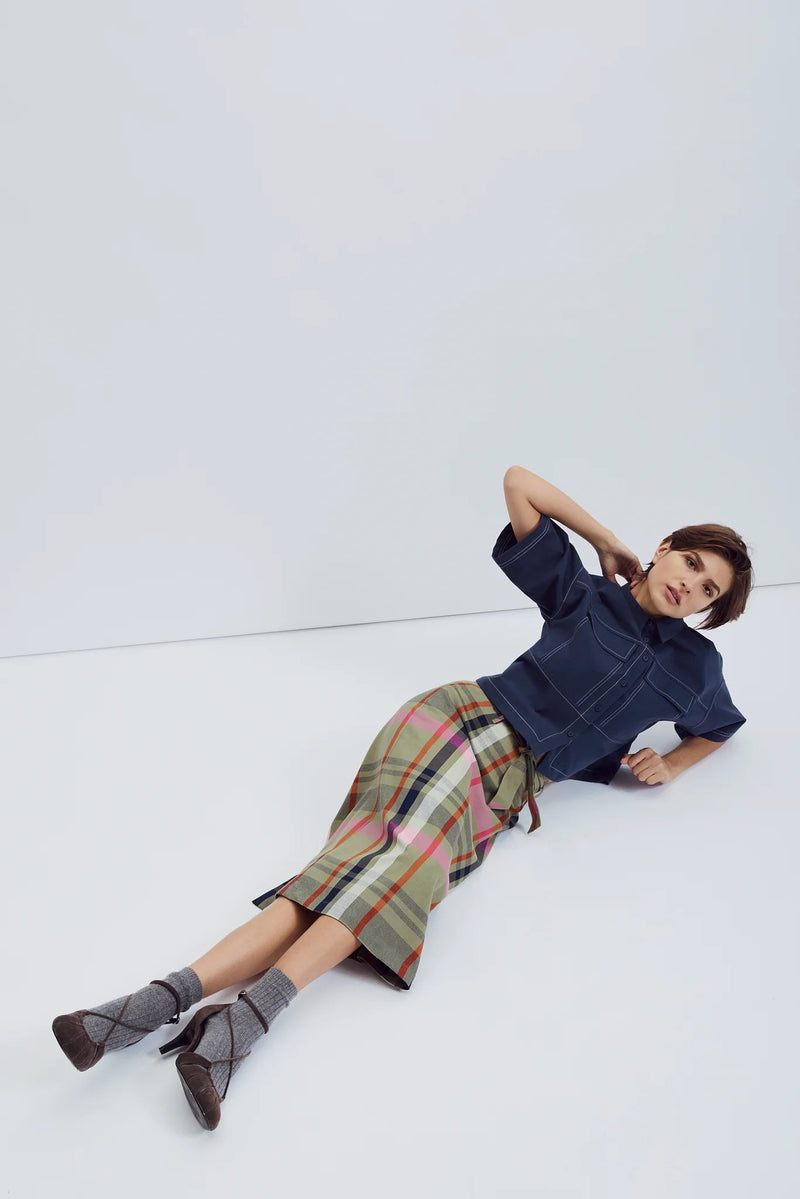 Lizzie Plaid Midi Skirt