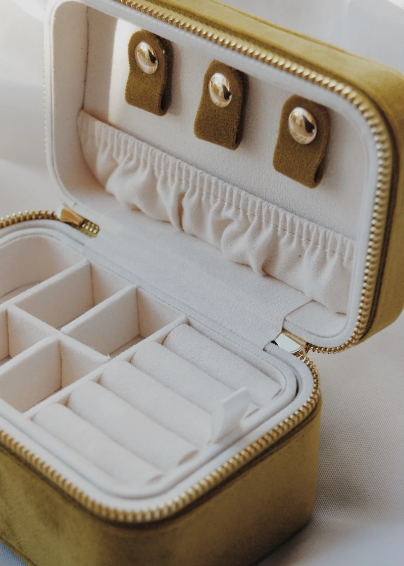 The Decades Mini Jewelry Box in Chartreuse