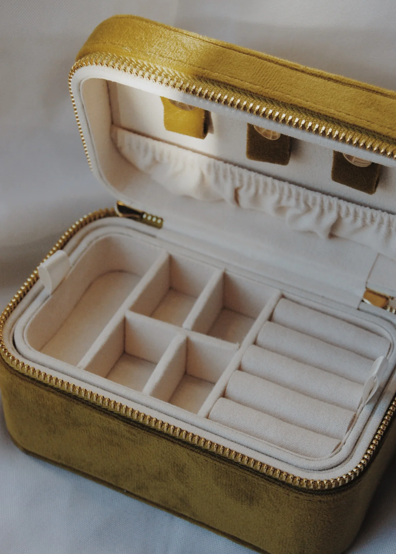 The Decades Mini Jewelry Box in Chartreuse