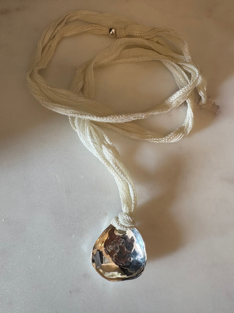 Petal Necklace | Cream Cord