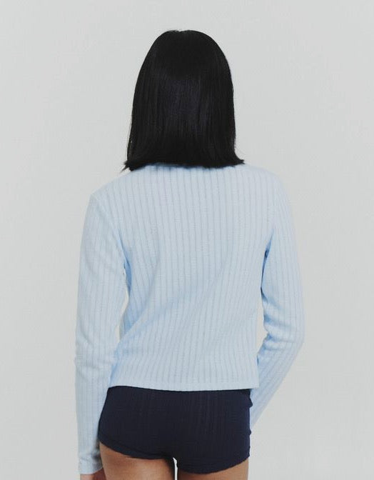 Pointelle Cardigan | Sky blue