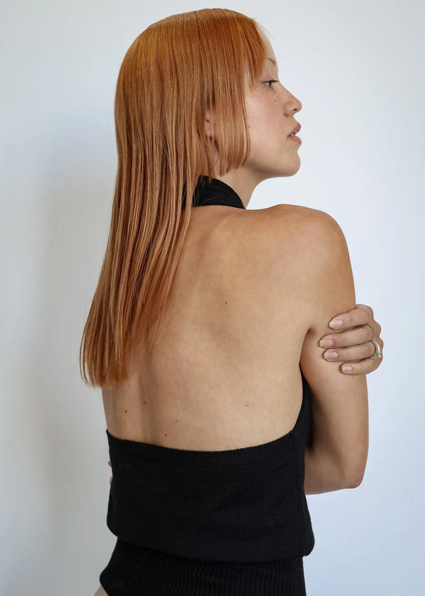 Marcelo Knit Halter Top | Black