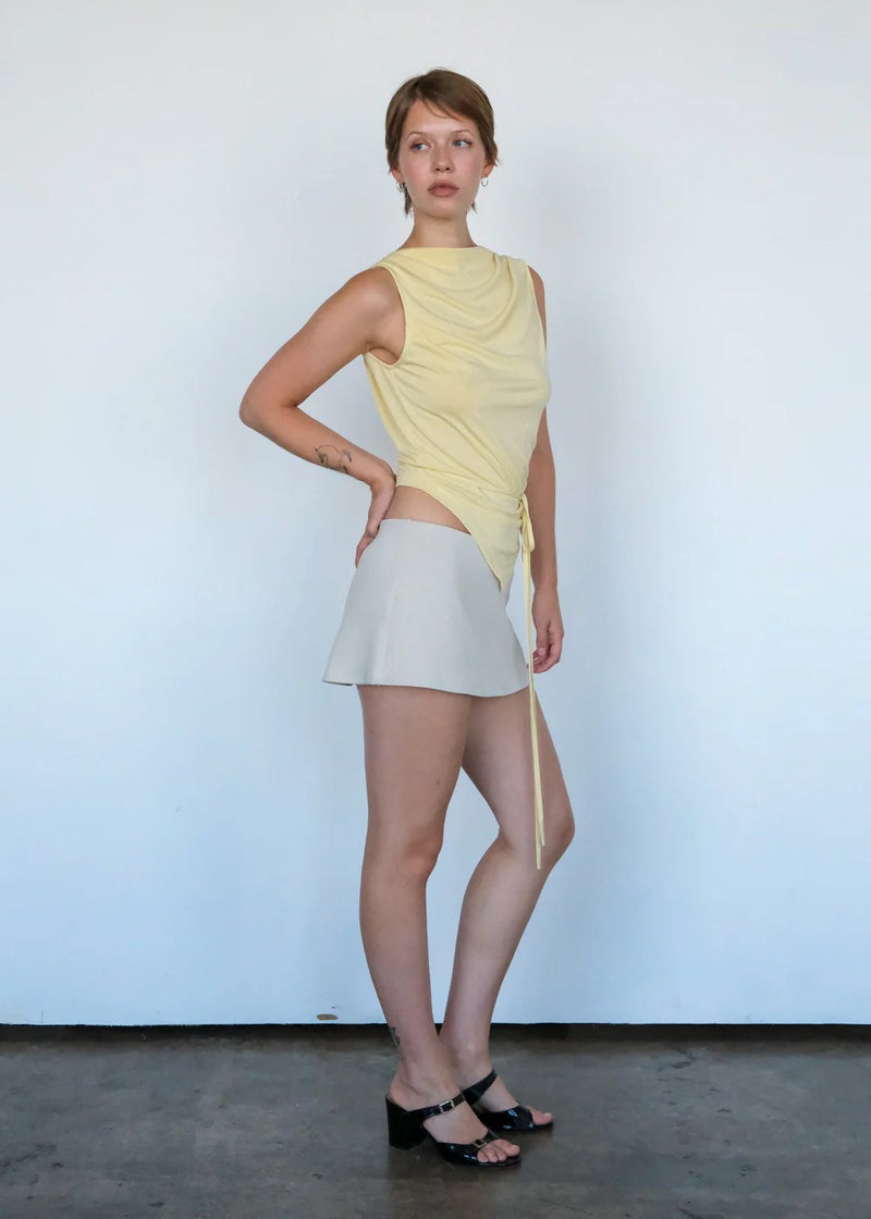 'Aria' Micro Skirt with Built in Shorts | Stone