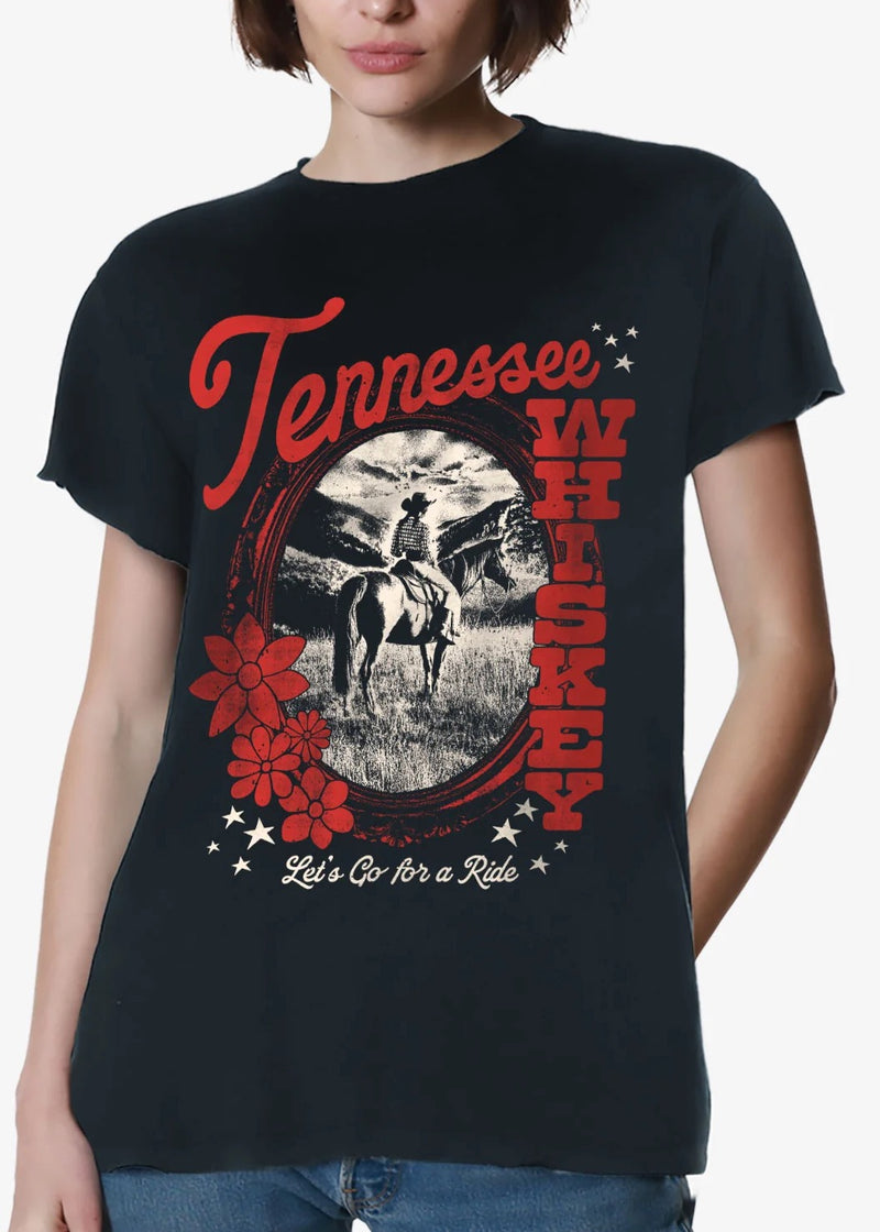 Tennessee Whiskey Faded Black Vintage Tee