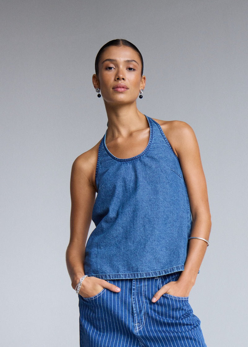 Dallas Denim Halter Top