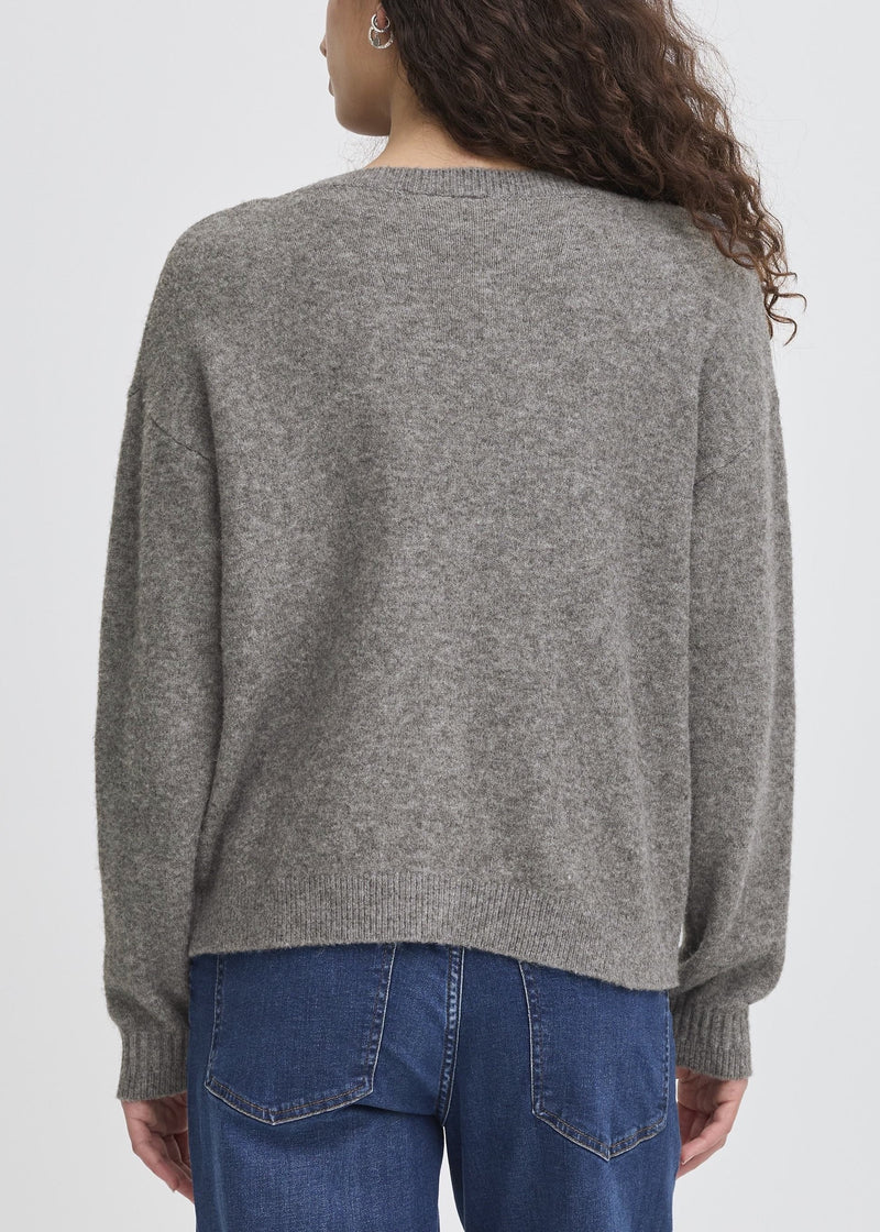 Dasila Knot Buttons Cardigan | Grey