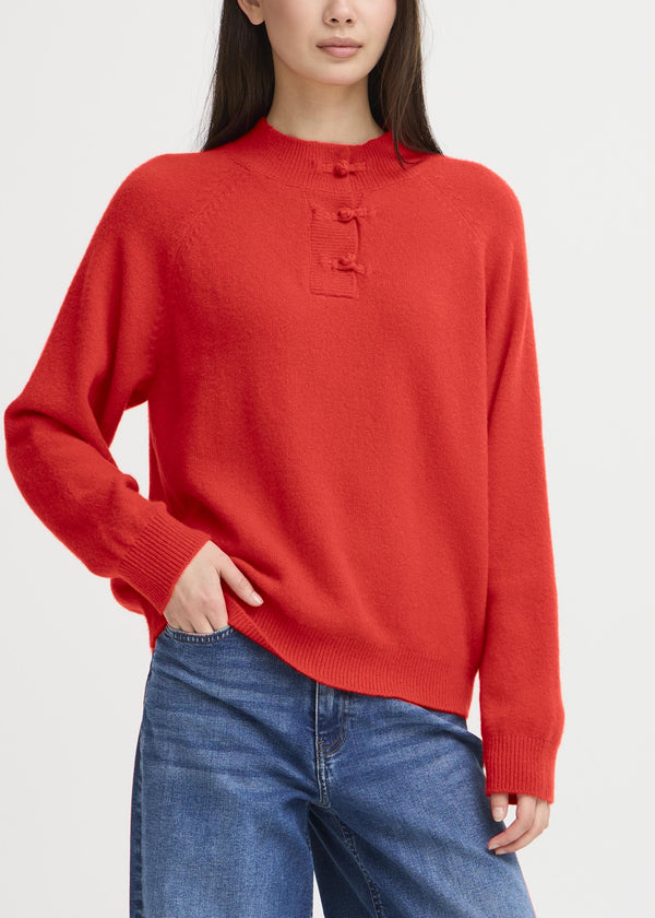Dasila Knot Sweater| Red