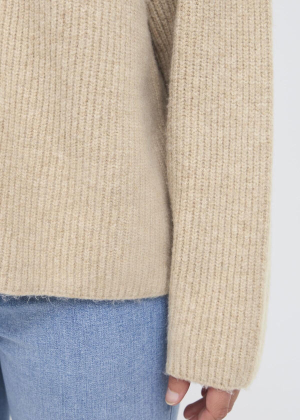 Ducie Ribbed Zip Cardigan | Oatmeal