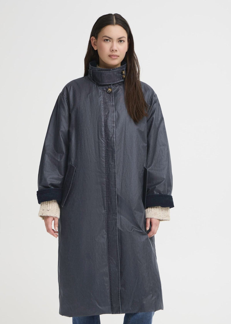 Ganilo Long Jacket | Wax Navy