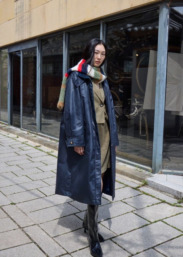 Ganilo Long Jacket | Wax Navy