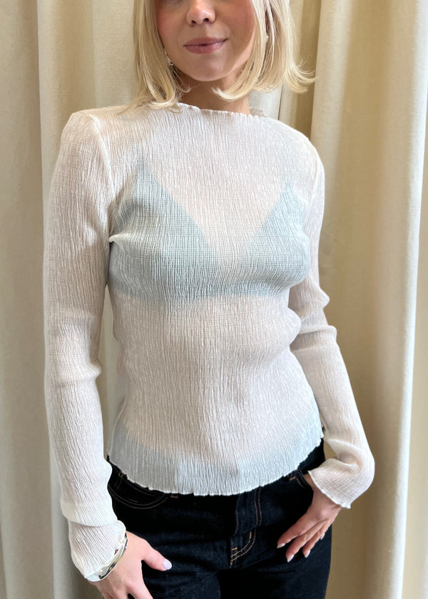 Delisa Crinkle Long Sleeve Top