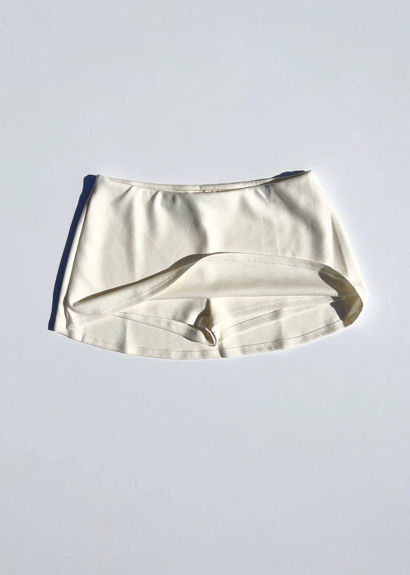 'Aria' Micro Skirt with Built in Shorts | White