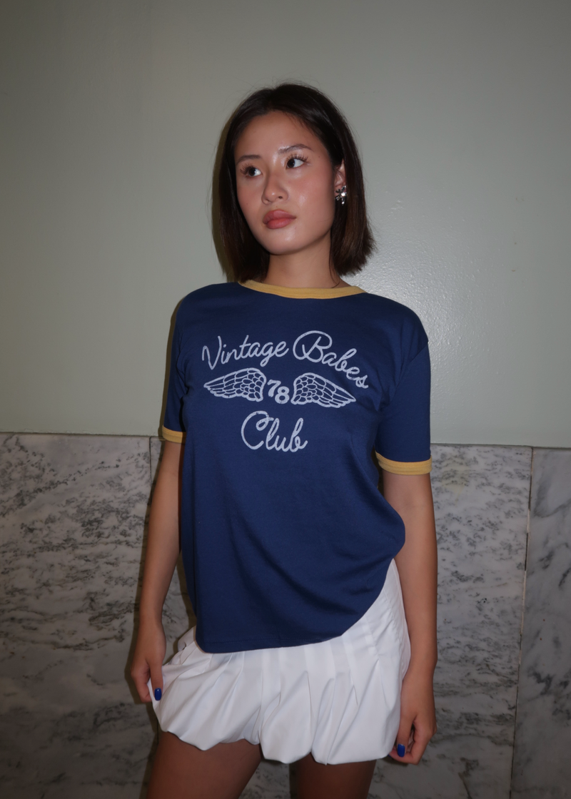 'Vintage Babes Club' Ringer Tee