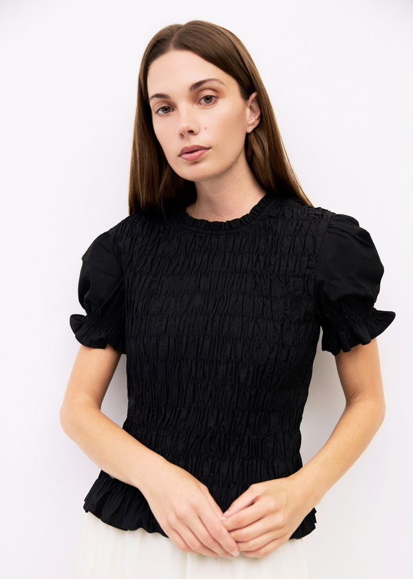 Bristol Smocked Top | Black