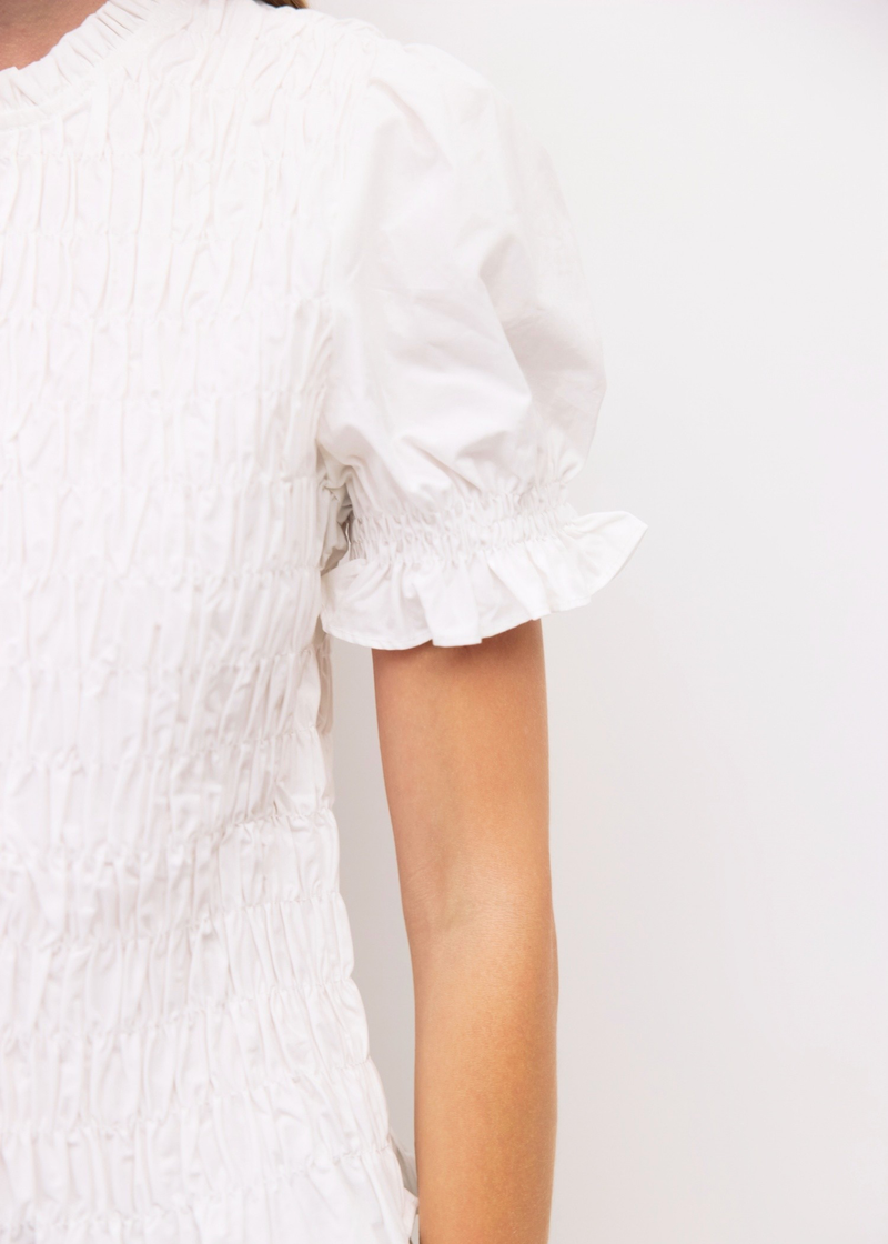 Bristol Smocked Top | White