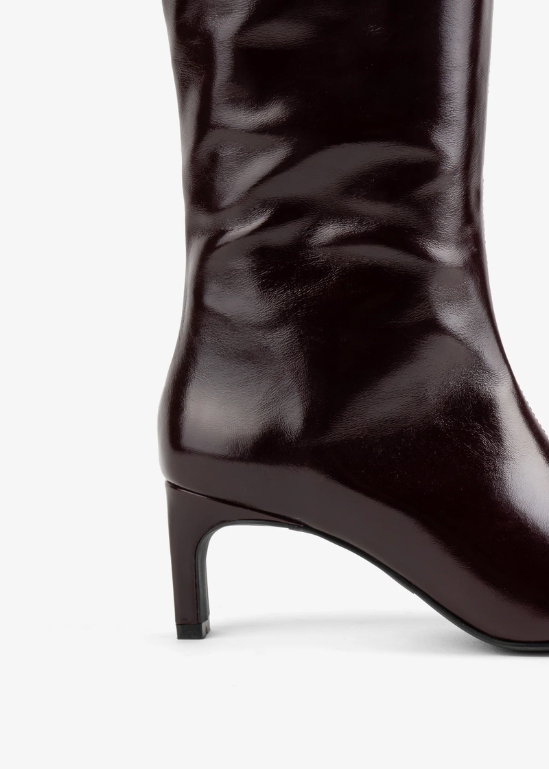 Seville Leather Knee High Boots | MAROON