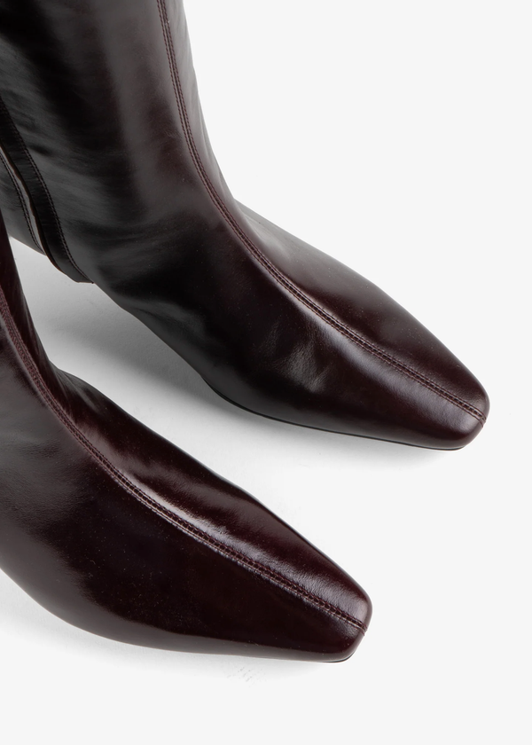 Seville Leather Knee High Boots | MAROON