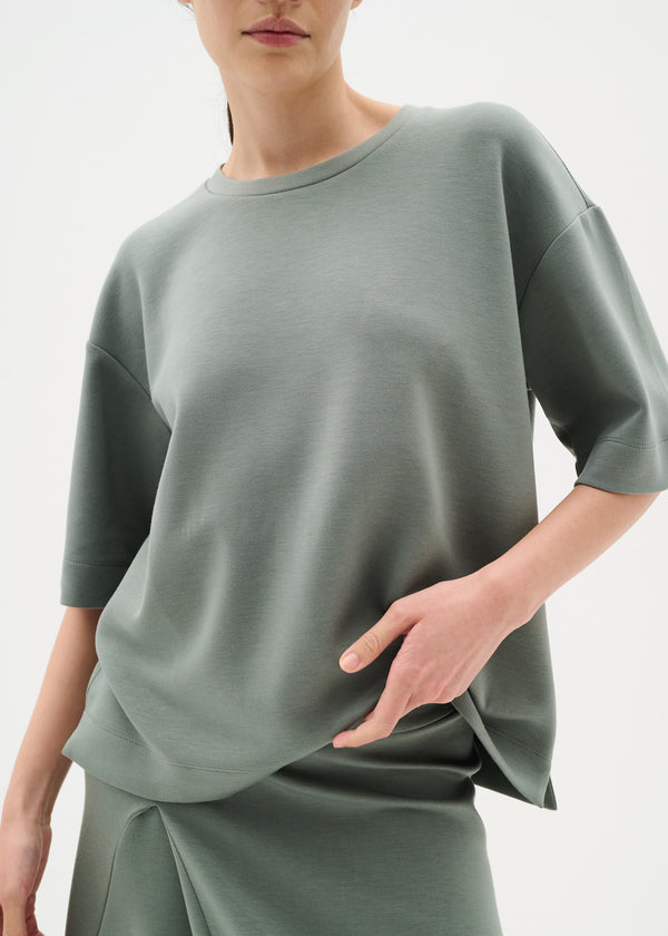 Pannie Oversized Thick Tee | Agave Green