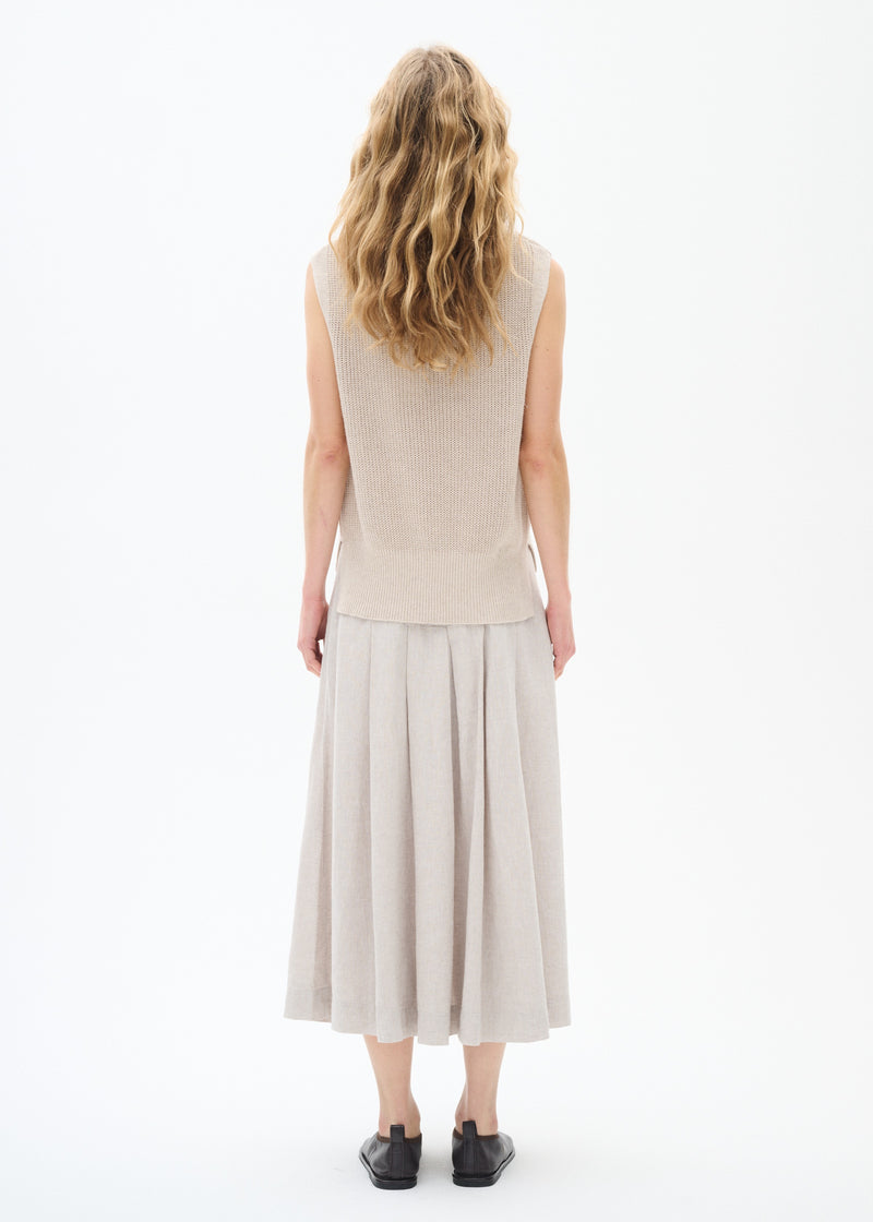 Sannie Pleated Linen Skirt