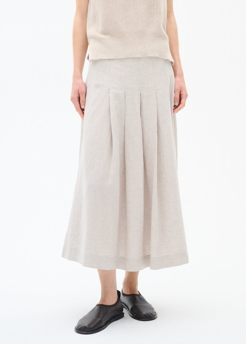 Sannie Pleated Linen Skirt