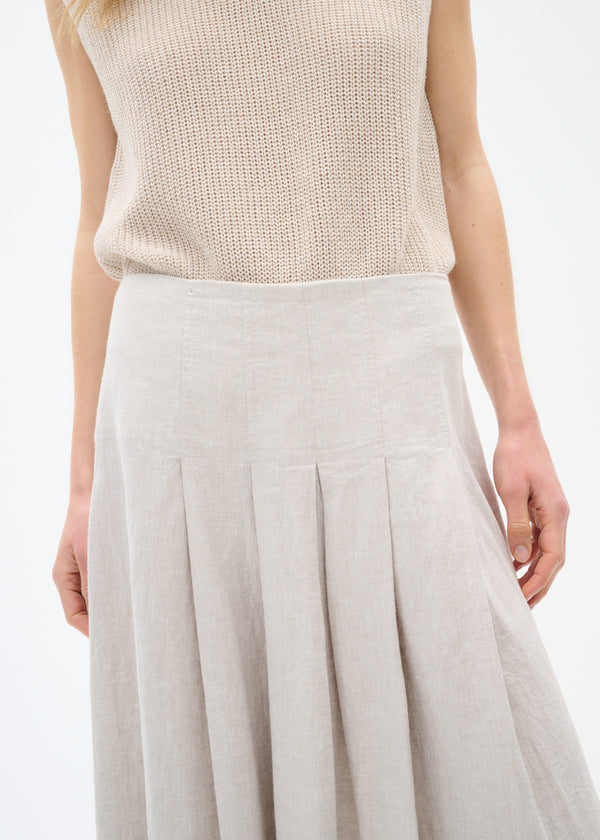 Sannie Pleated Linen Skirt