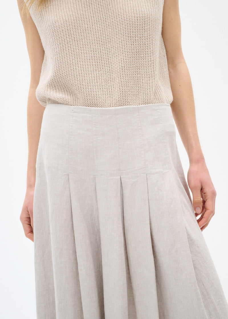 Sannie Pleated Linen Skirt