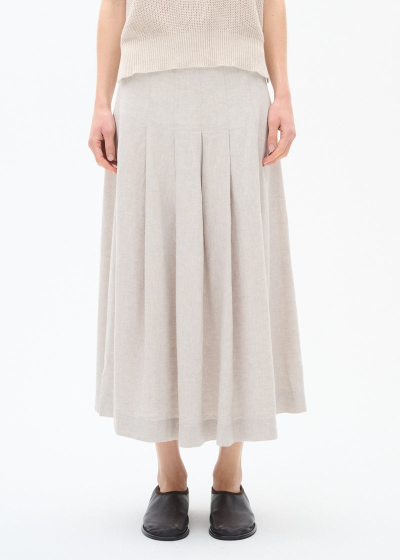 Sannie Pleated Linen Skirt