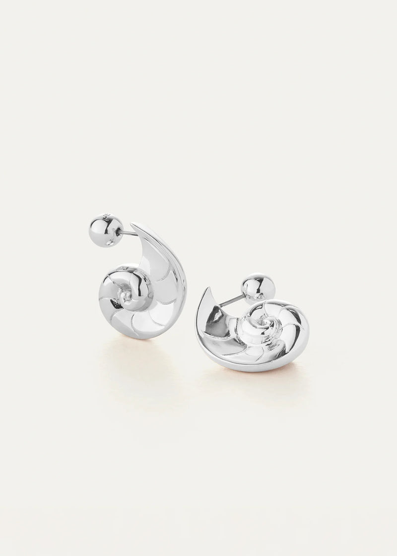 Dylan Nautilus Earrings | Silver