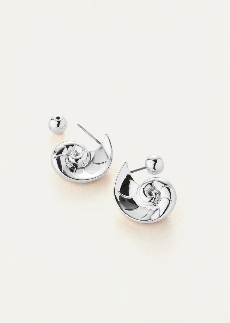 Dylan Nautilus Earrings | Silver