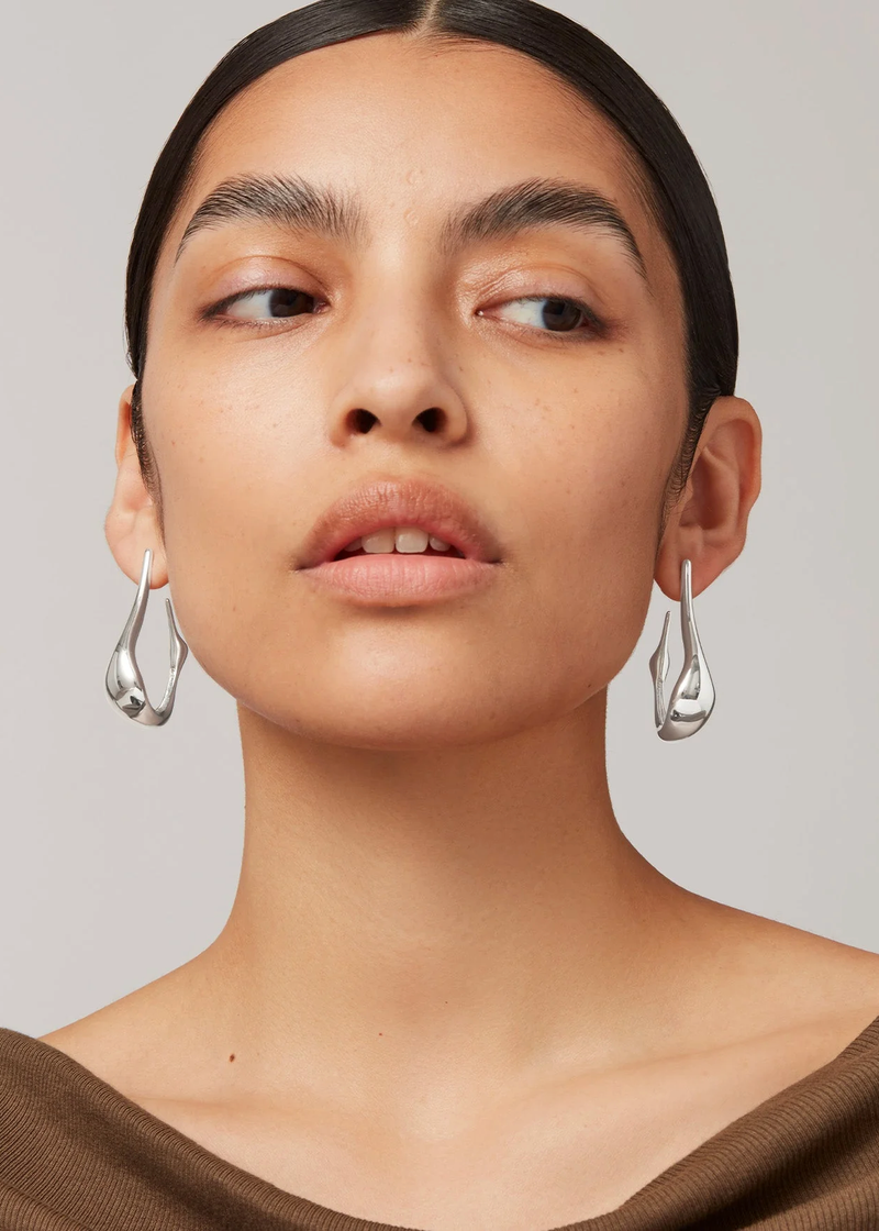 Colette Hoop Earrings - Medium | Silver