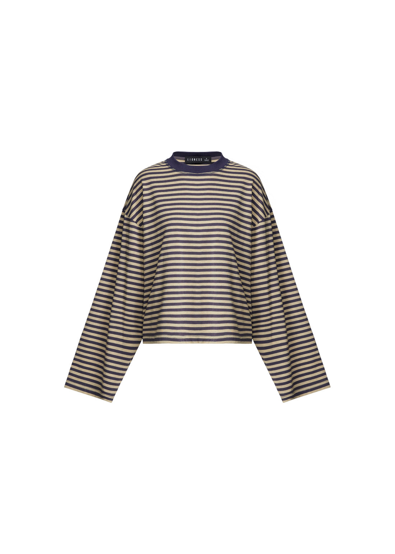 Bloom Long Sleeve | Beige Stripe