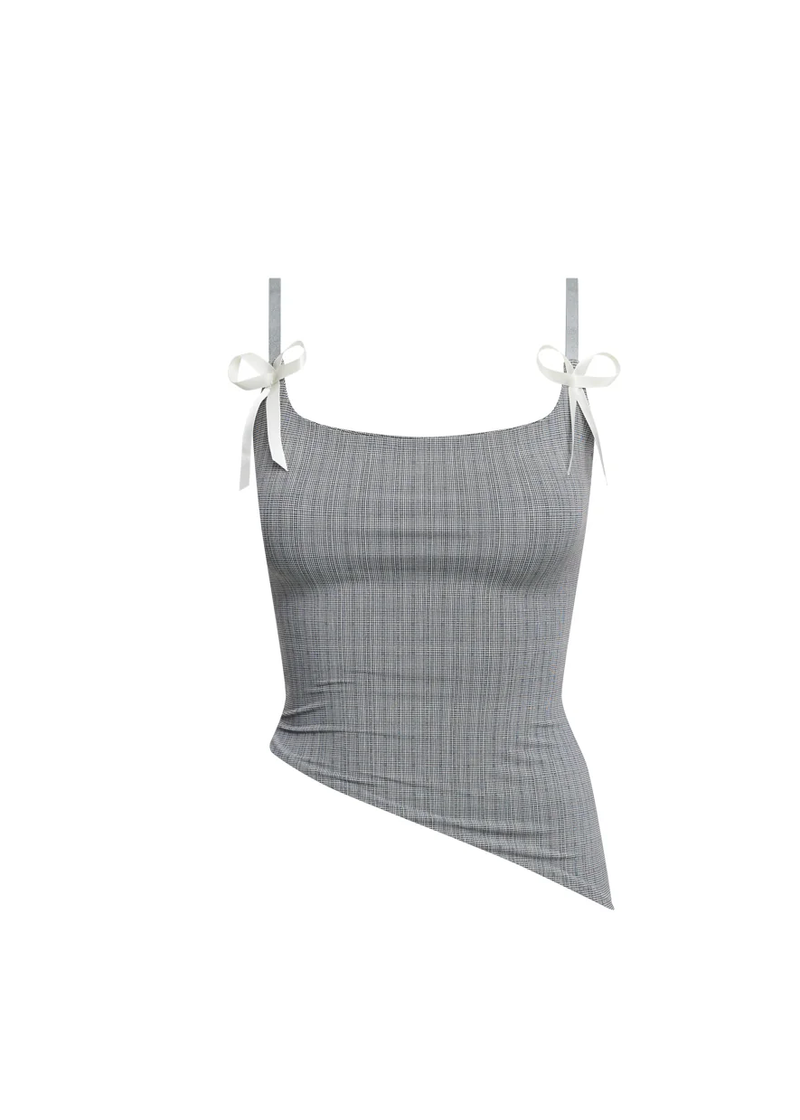 Dollhouse Asymmetric Cami | Onyx Gingham