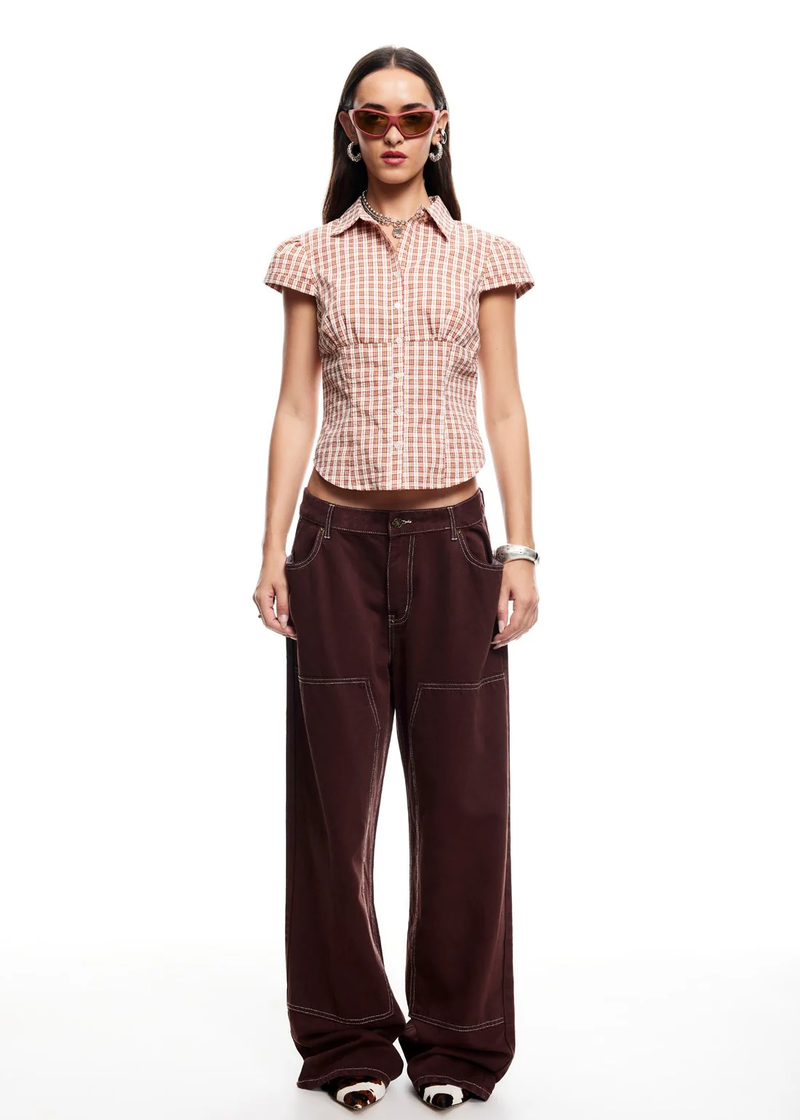 Mon Cheri Check Blouse