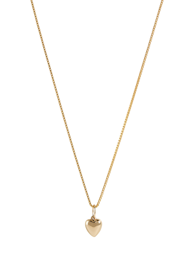 Florence Box Chain Necklace with Heart Pendant | 14k Gold Filled