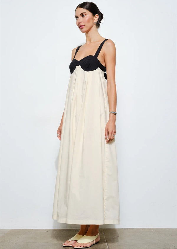 Amelia Box Pleat Maxi Dress