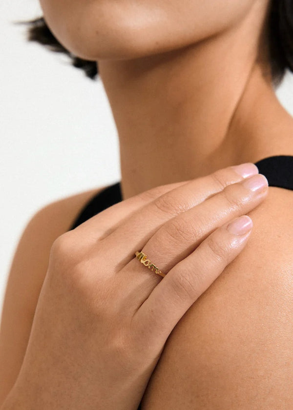 LULU adjustable mom stack ring | gold-plated