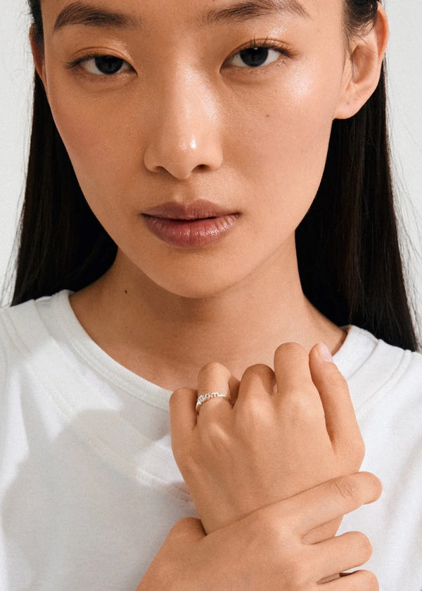 LULU adjustable mom stack ring | silver-plated