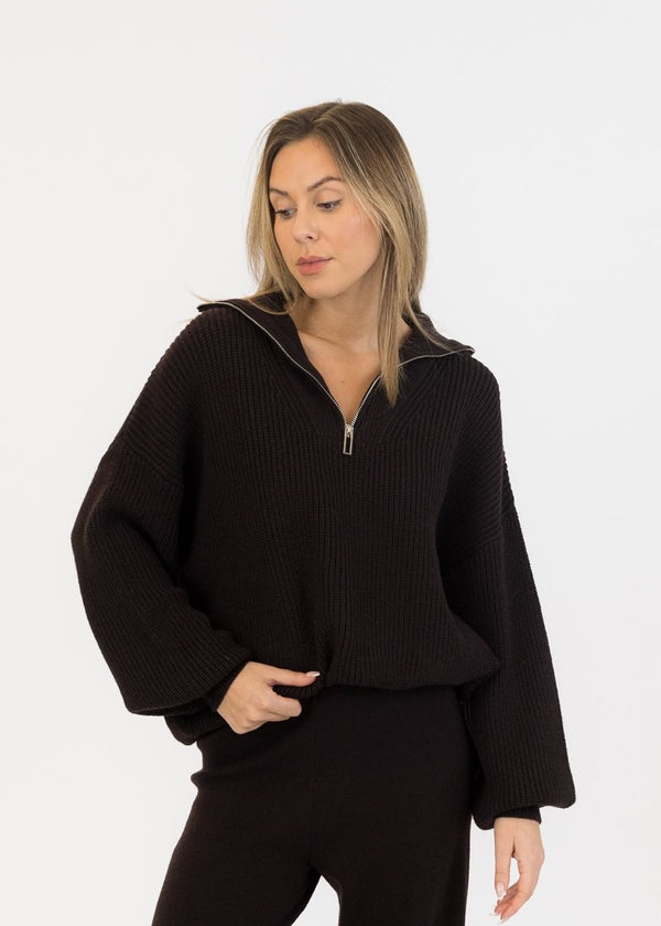 Chase Quarter Zip Mockneck Sweater