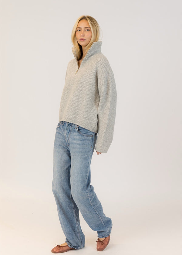 Eva Half-Zip Ribbed Sweater