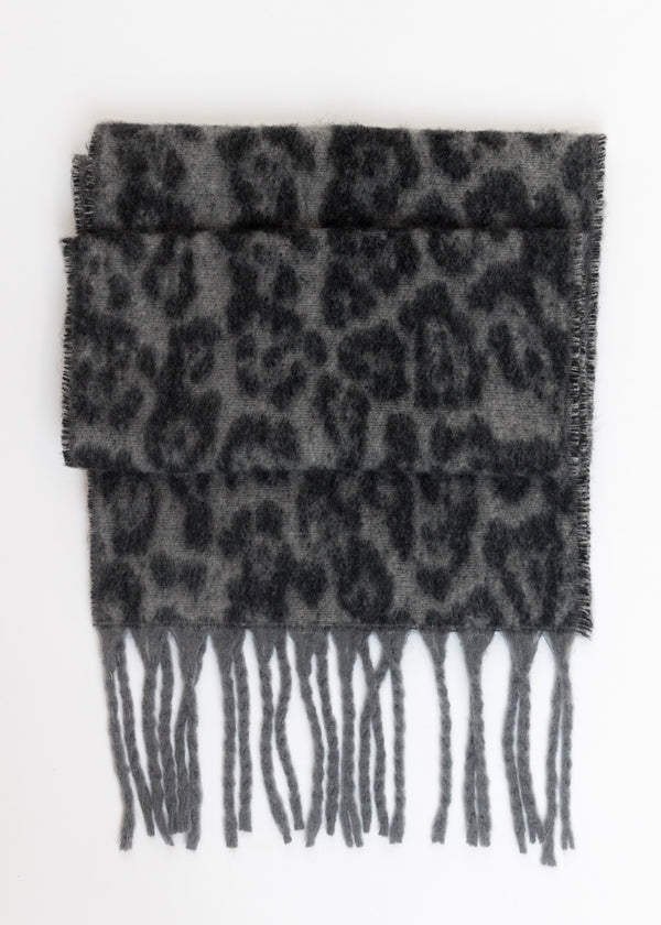 Leopard Scarf | Grey