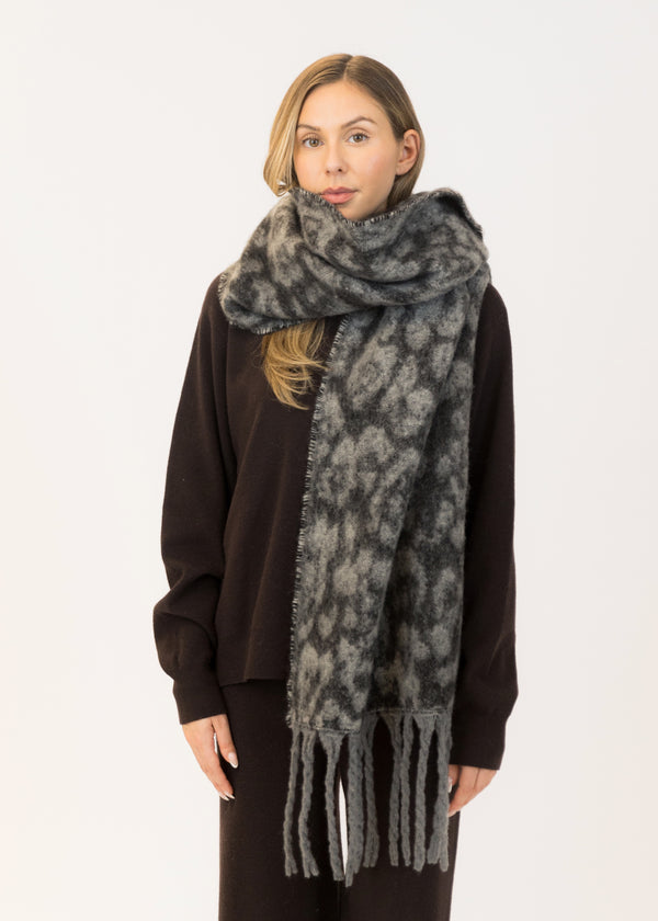 Leopard Scarf | Grey