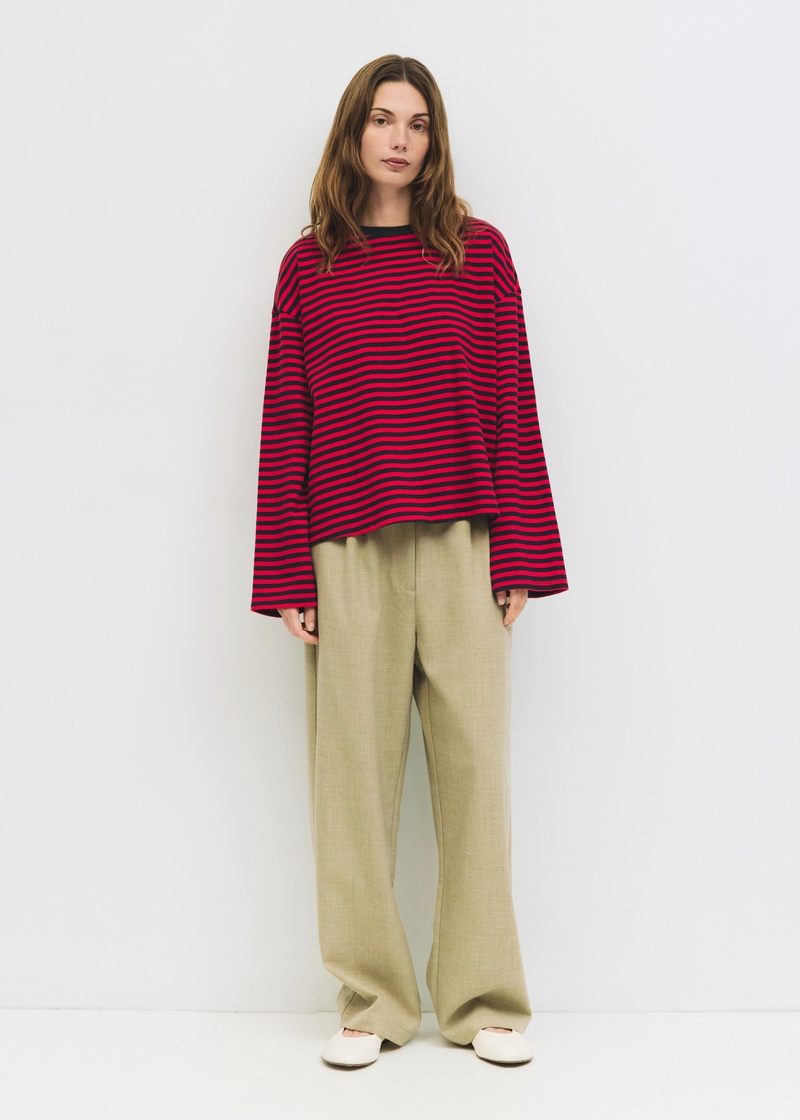 Callahan Striped Long Sleeve Top | Red & Navy