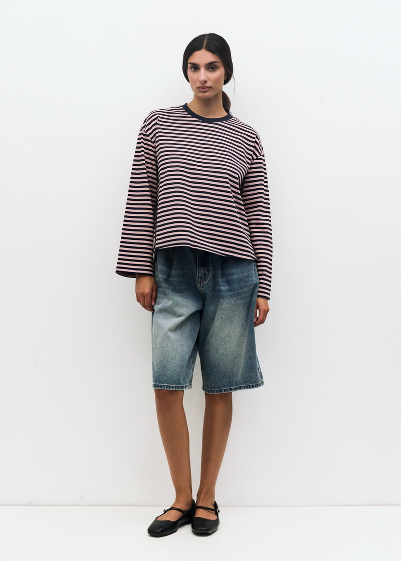Callahan Striped Long Sleeve Top | Pink & Navy